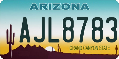 AZ license plate AJL8783