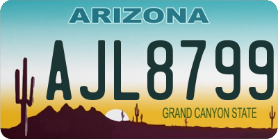 AZ license plate AJL8799
