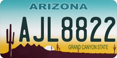 AZ license plate AJL8822
