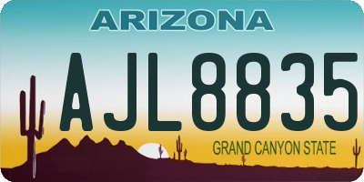 AZ license plate AJL8835