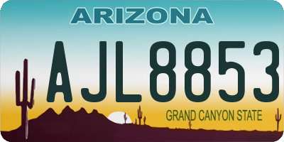 AZ license plate AJL8853