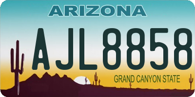 AZ license plate AJL8858