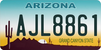 AZ license plate AJL8861