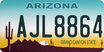 AZ license plate AJL8864