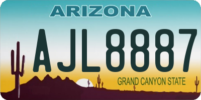 AZ license plate AJL8887