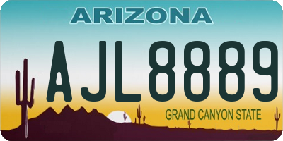AZ license plate AJL8889