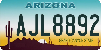 AZ license plate AJL8892