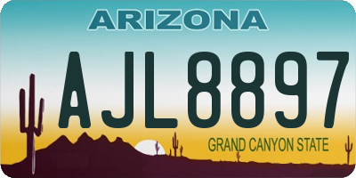 AZ license plate AJL8897