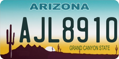 AZ license plate AJL8910