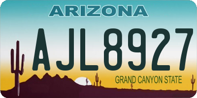 AZ license plate AJL8927