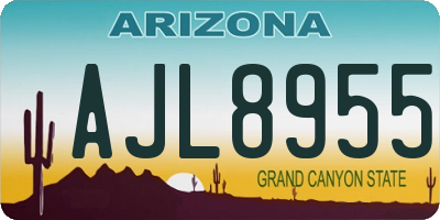 AZ license plate AJL8955