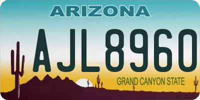 AZ license plate AJL8960