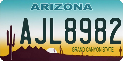 AZ license plate AJL8982
