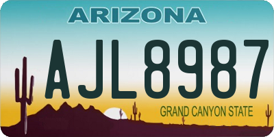 AZ license plate AJL8987