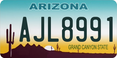 AZ license plate AJL8991