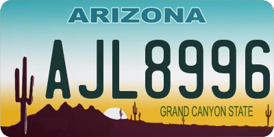 AZ license plate AJL8996