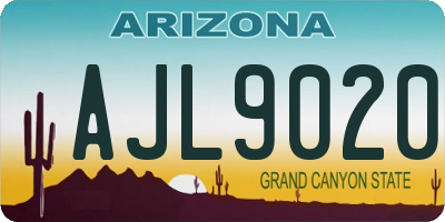 AZ license plate AJL9020