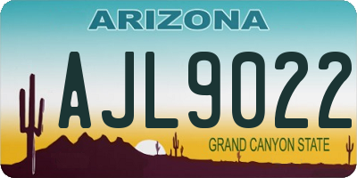 AZ license plate AJL9022