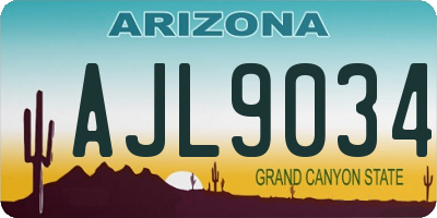 AZ license plate AJL9034