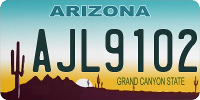 AZ license plate AJL9102