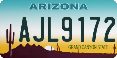 AZ license plate AJL9172