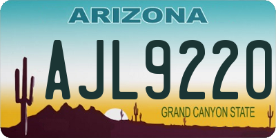 AZ license plate AJL9220
