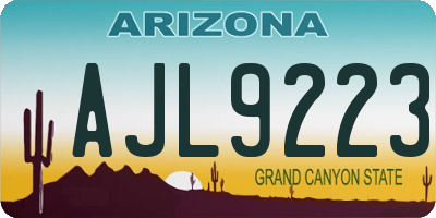 AZ license plate AJL9223