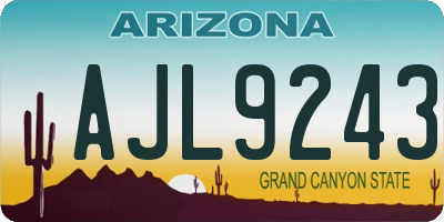 AZ license plate AJL9243