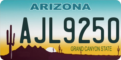 AZ license plate AJL9250