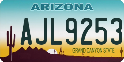 AZ license plate AJL9253