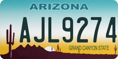 AZ license plate AJL9274