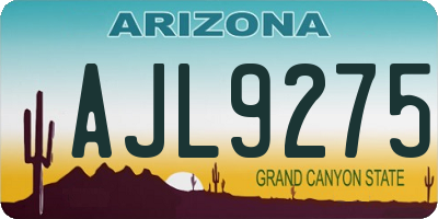 AZ license plate AJL9275