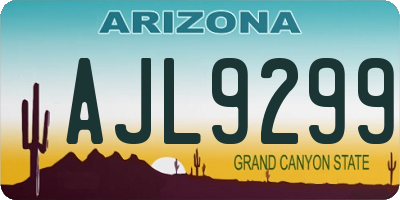 AZ license plate AJL9299