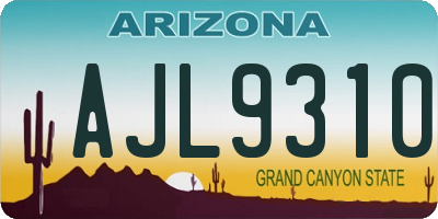 AZ license plate AJL9310
