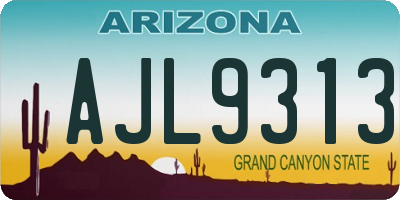 AZ license plate AJL9313