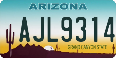 AZ license plate AJL9314