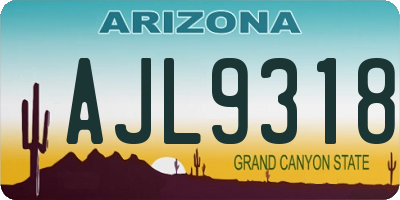AZ license plate AJL9318