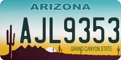 AZ license plate AJL9353