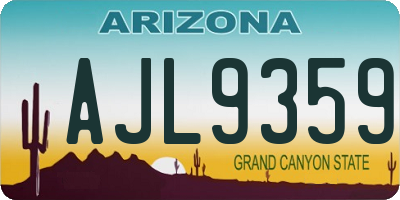 AZ license plate AJL9359