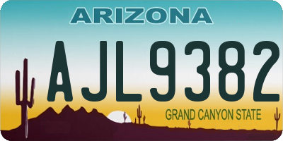 AZ license plate AJL9382