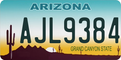 AZ license plate AJL9384