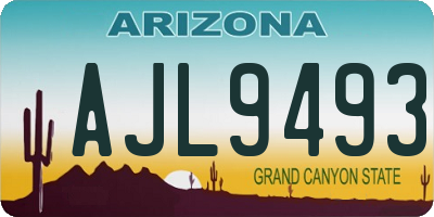 AZ license plate AJL9493