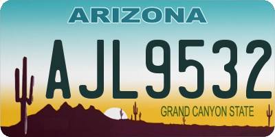 AZ license plate AJL9532