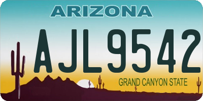 AZ license plate AJL9542