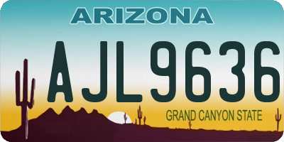 AZ license plate AJL9636