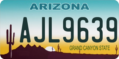 AZ license plate AJL9639