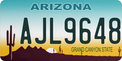 AZ license plate AJL9648
