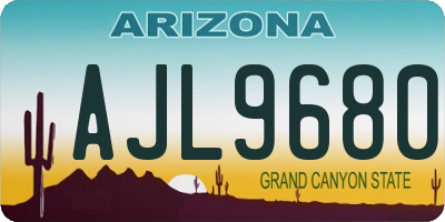 AZ license plate AJL9680