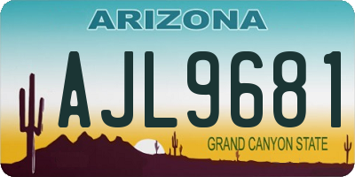 AZ license plate AJL9681