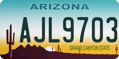 AZ license plate AJL9703